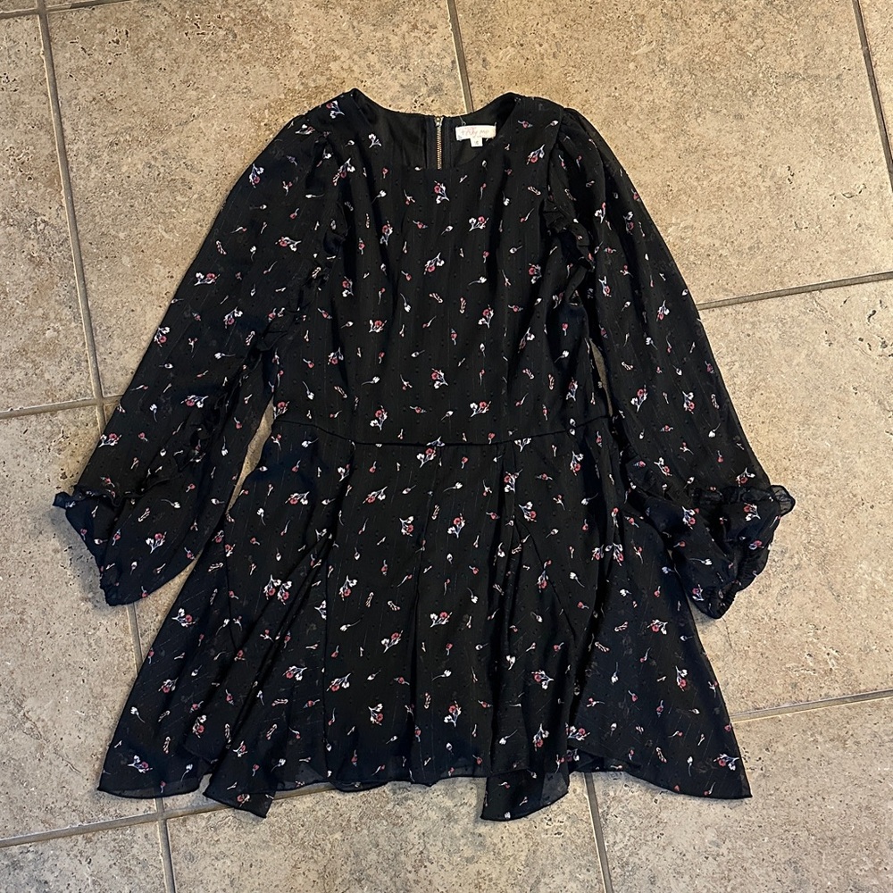 Floral Black Kids romper